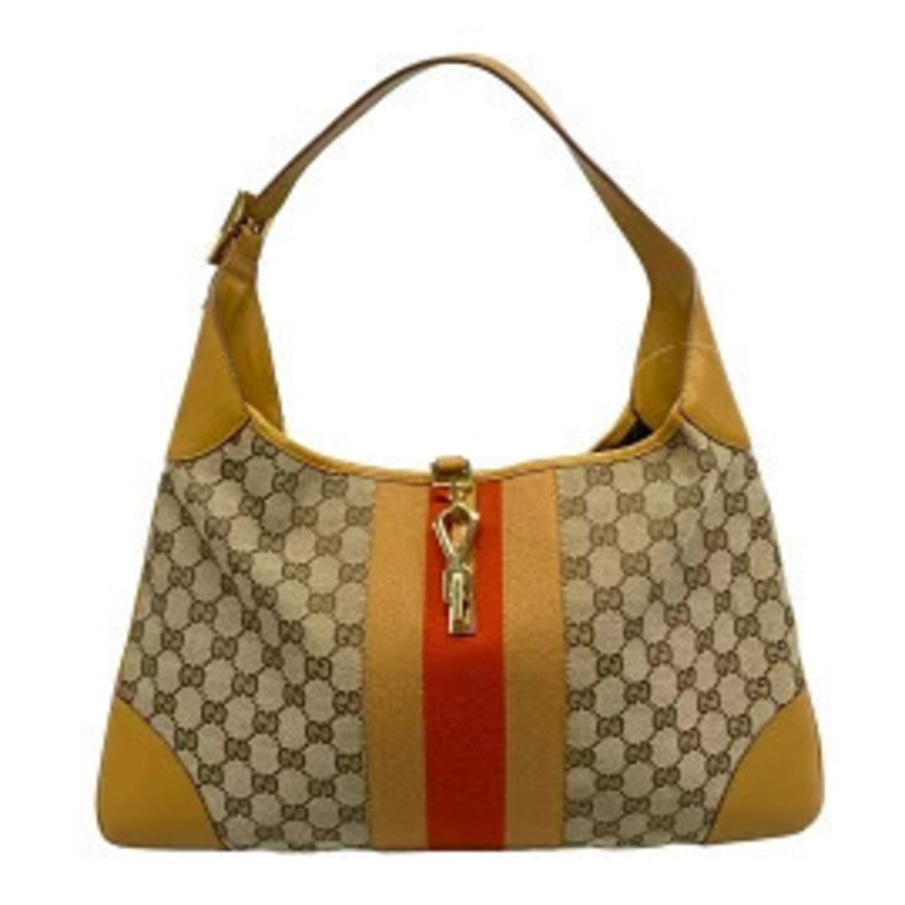 Gucci Kandinsky Shoulder Bag Dark Brown x Beige Cream Red Leather